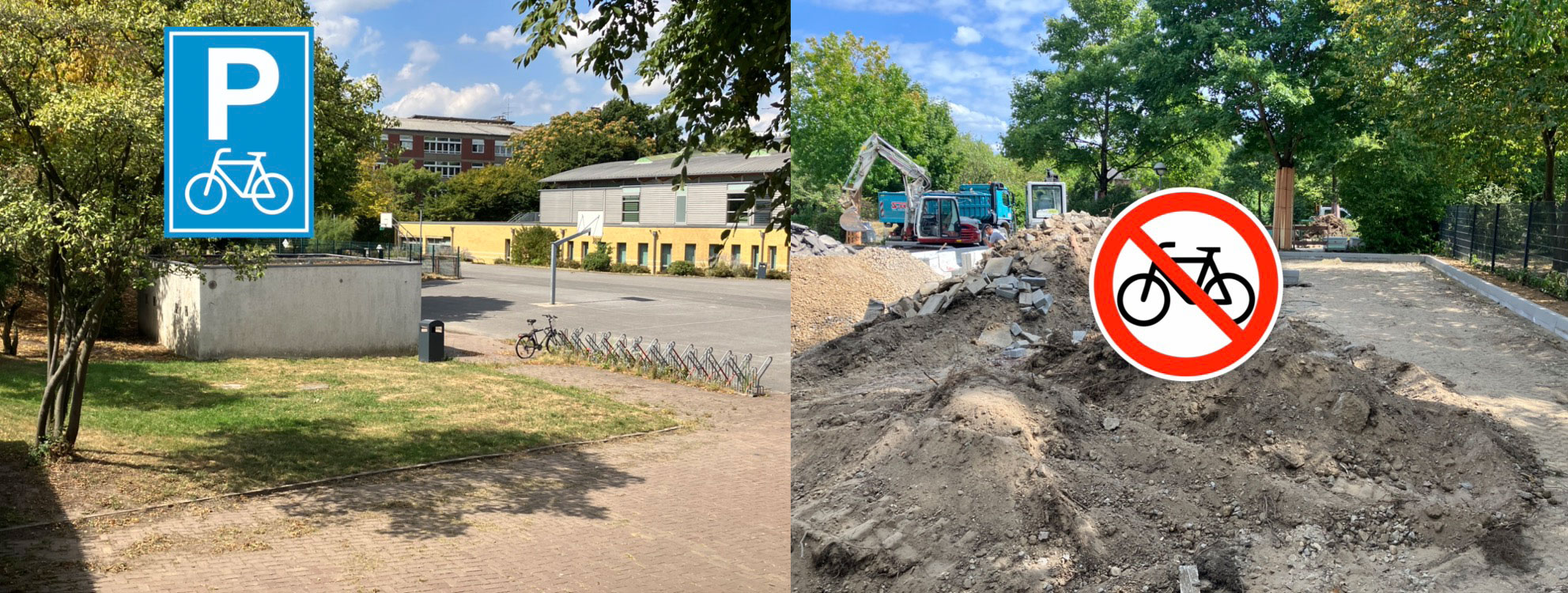 Du betrachtest gerade Achtung Baustelle! Geänderter Fahrradabstellplatz für Schüler